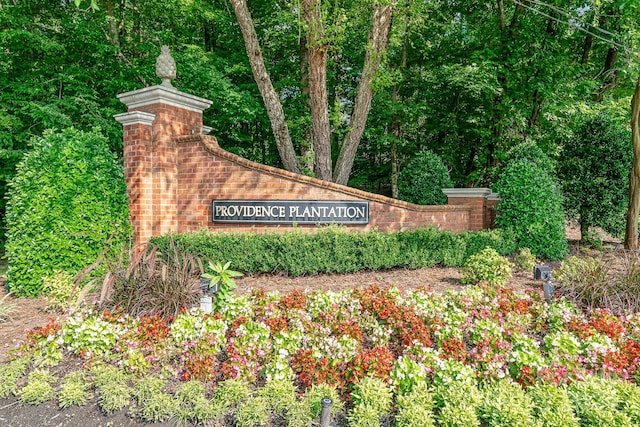 view of community sign