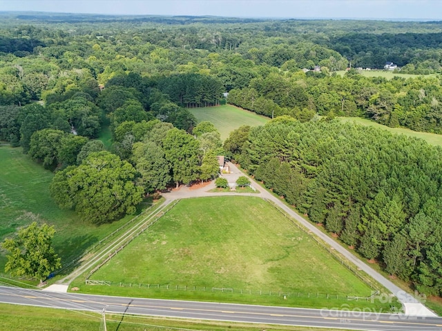 aerial view featuring a rural view