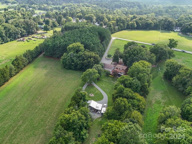 aerial view with a rural view