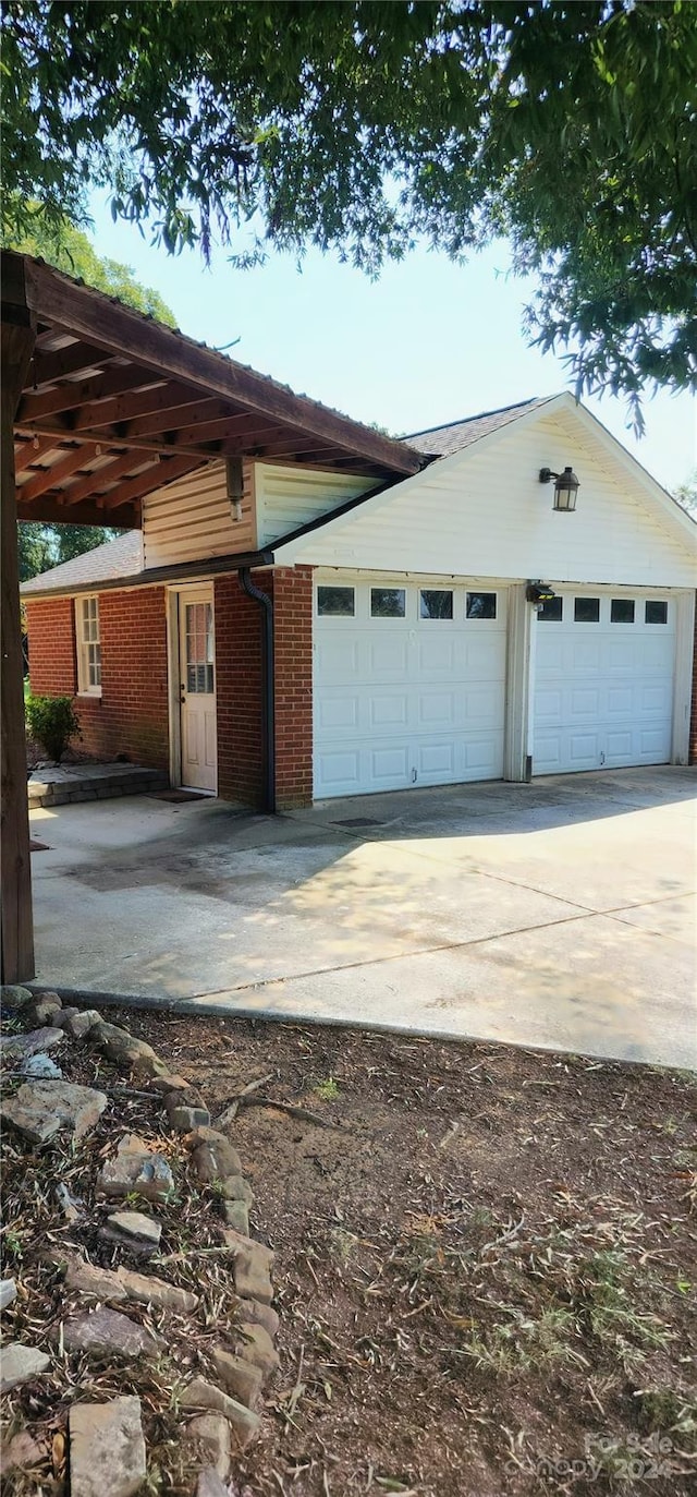 view of garage