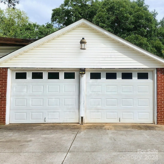 view of garage