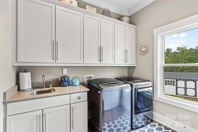 127 Tradition Ln, Mooresville, NC 28115 - laundry area with a sink, cabinet space, and independent washer and dryer
