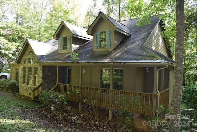 exterior space with covered porch