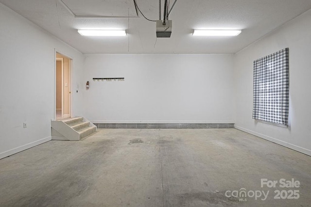 garage with baseboards