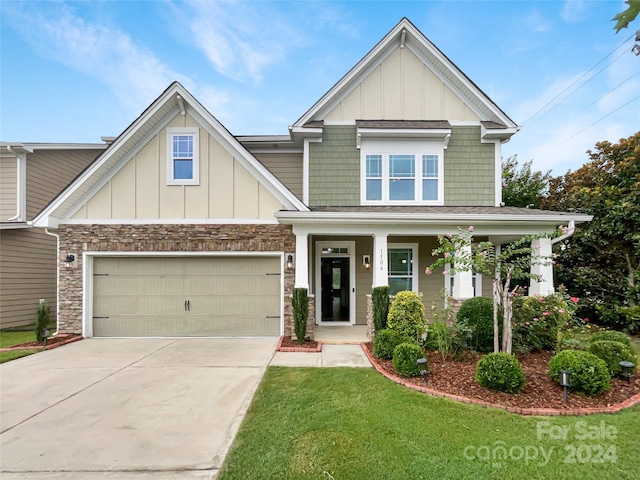 craftsman inspired home with covered porch