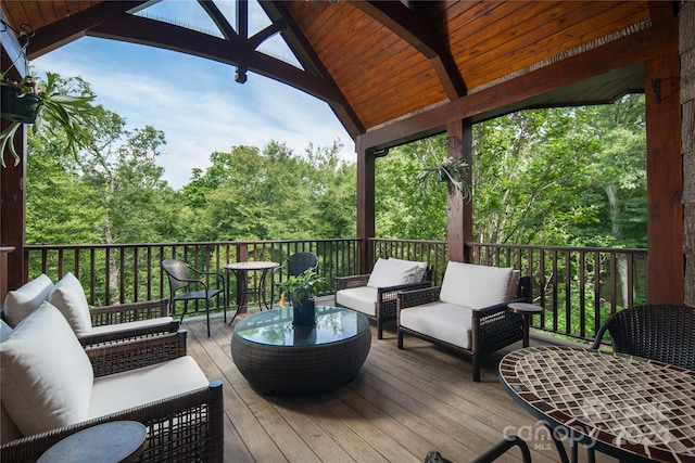 deck with outdoor lounge area