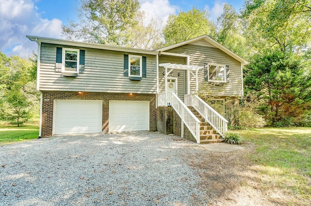 split foyer home with a garage