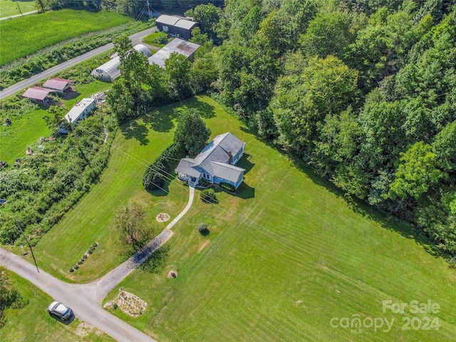 bird's eye view featuring a rural view