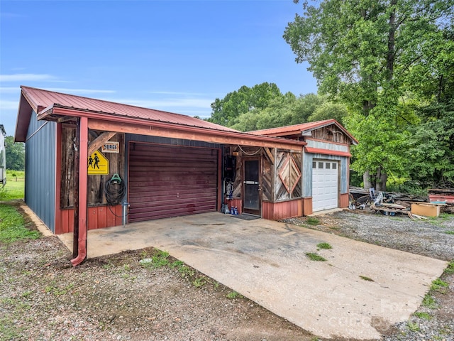 view of garage