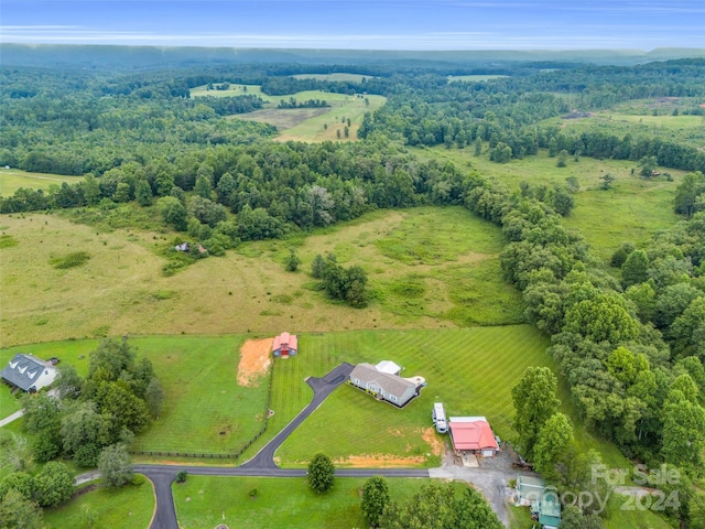 bird's eye view featuring a rural view