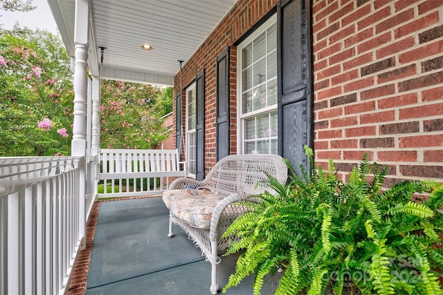 view of patio featuring covered porch