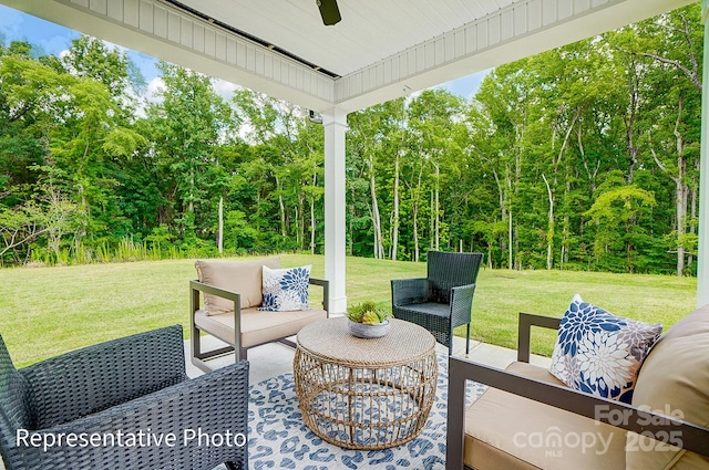 view of patio featuring an outdoor living space