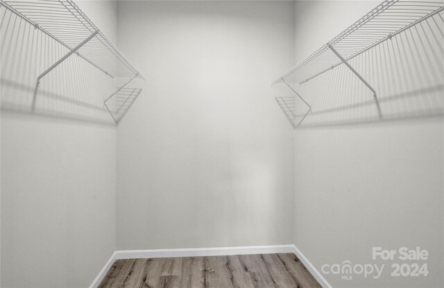 spacious closet featuring hardwood / wood-style flooring