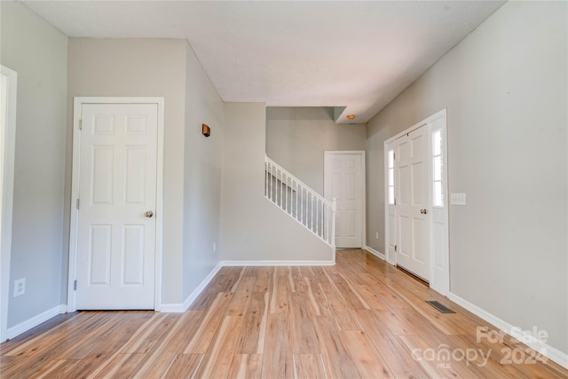 entryway with light wood-type flooring