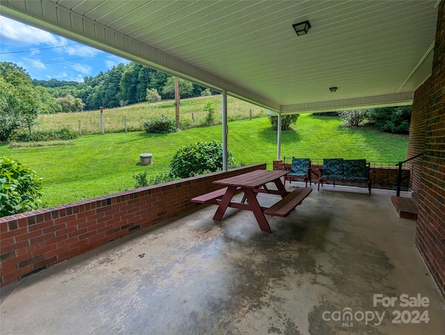 view of patio / terrace featuring an outdoor living space