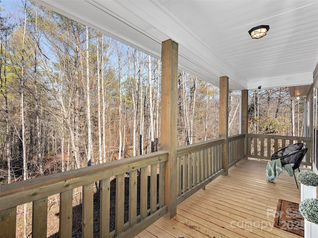 wooden deck with a porch