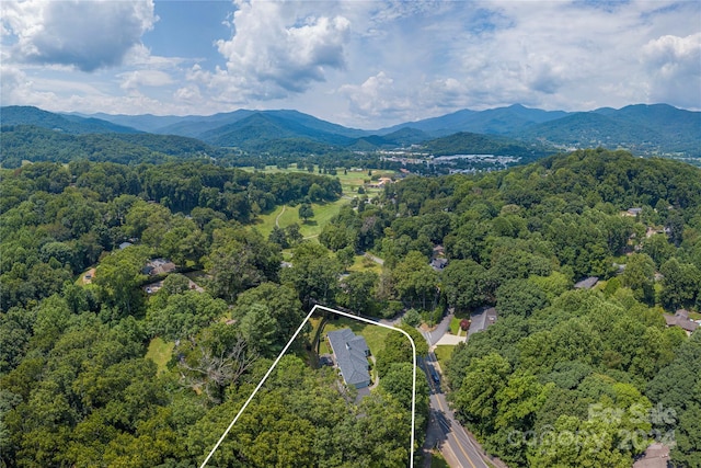 bird's eye view featuring a mountain view