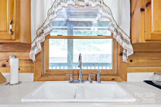 room details with a sink and light countertops