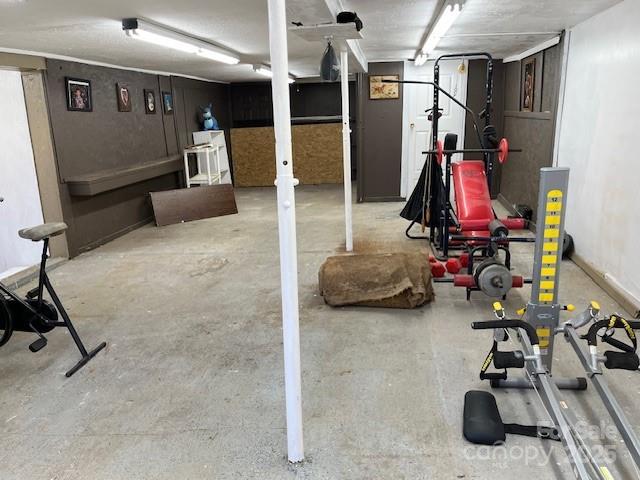 view of finished basement