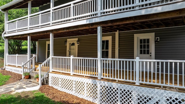 exterior space with a porch