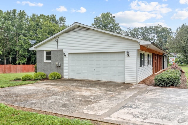 view of home's exterior featuring a garage