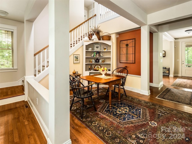 dining area featuring hardwood / wood-style flooring