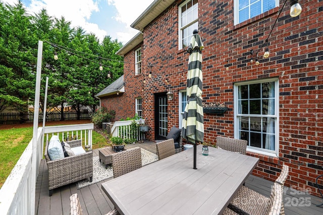 deck with outdoor lounge area