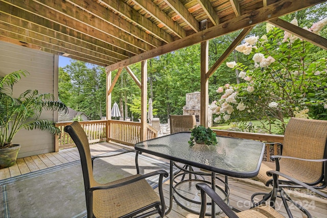 view of patio featuring a deck