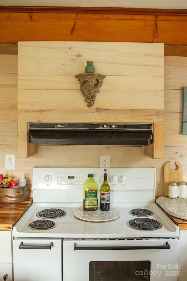 kitchen with electric range