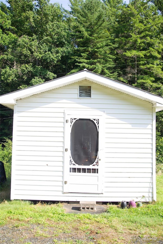 view of shed