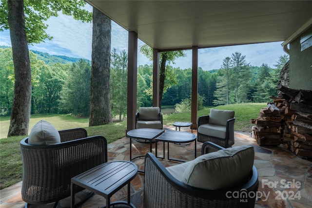 view of patio / terrace featuring an outdoor living space