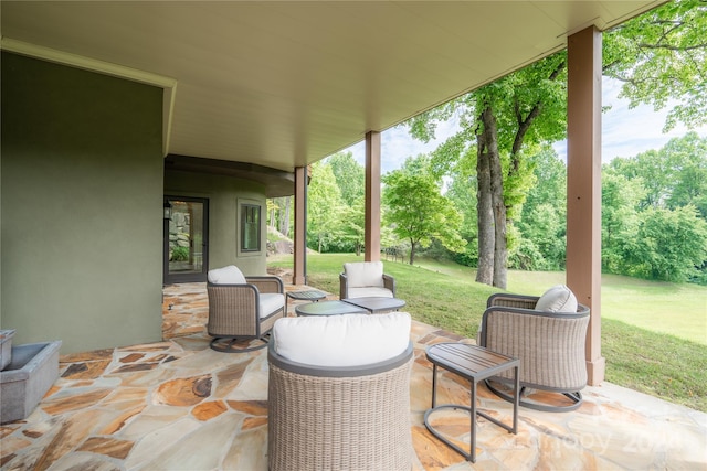 view of patio / terrace featuring an outdoor living space