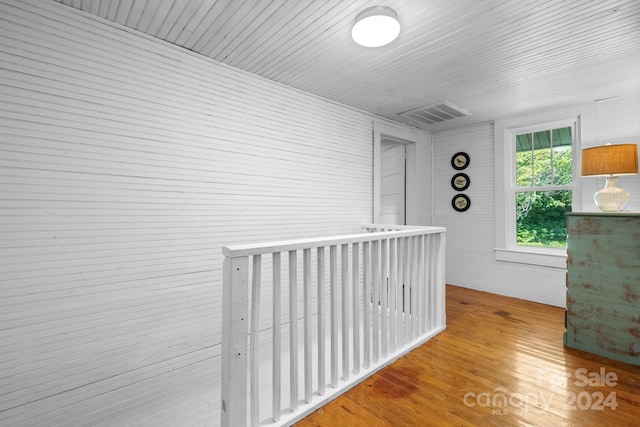 hallway with light wood-type flooring