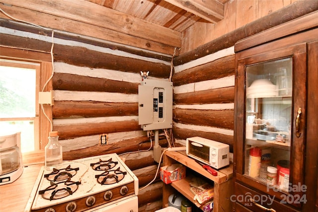 view of sauna / steam room featuring wood ceiling and hardwood / wood-style flooring