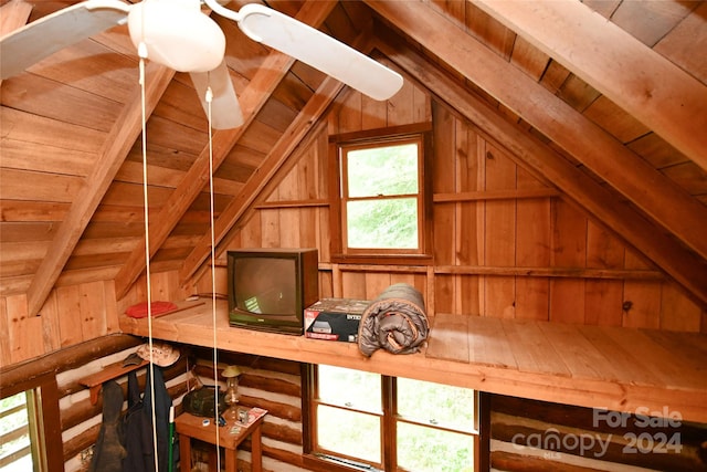 view of unfinished attic