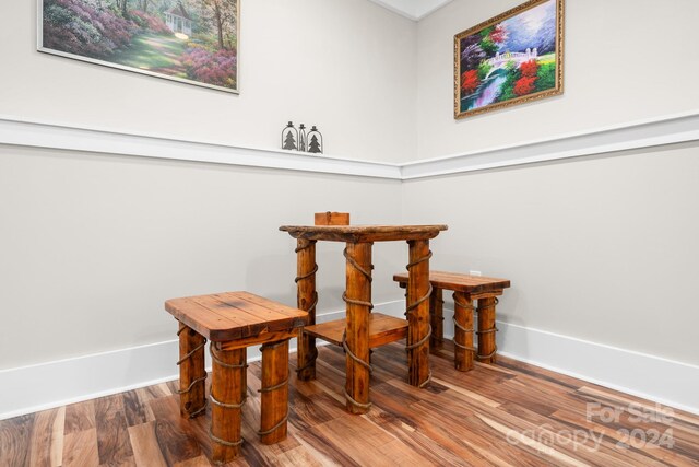 interior space with hardwood / wood-style flooring