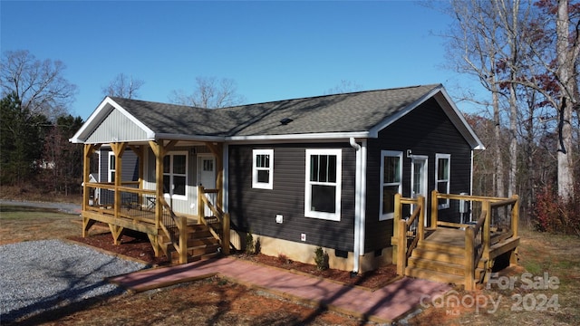 view of front of home with a porch