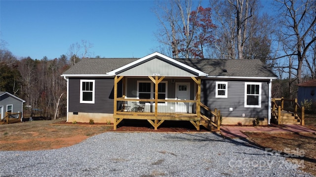 view of front of home with covered porch