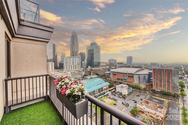 balcony featuring a view of city