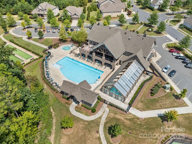 aerial view featuring a residential view