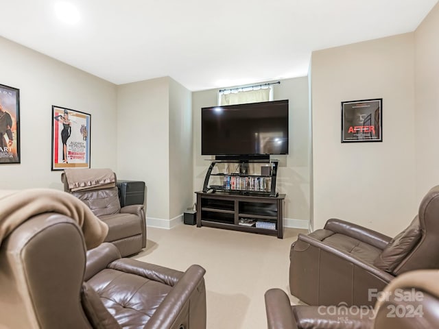 living room with carpet