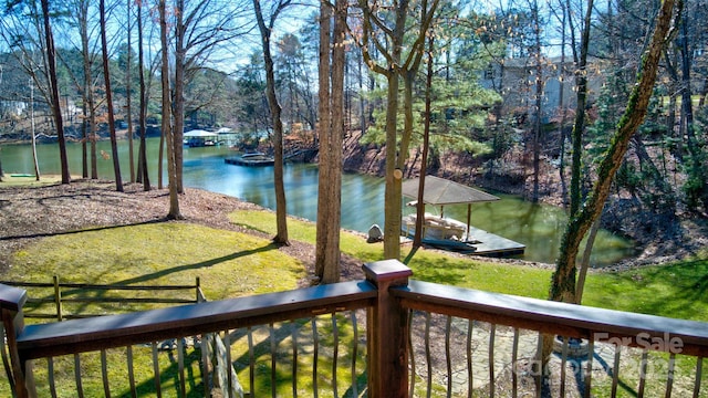 water view with a dock