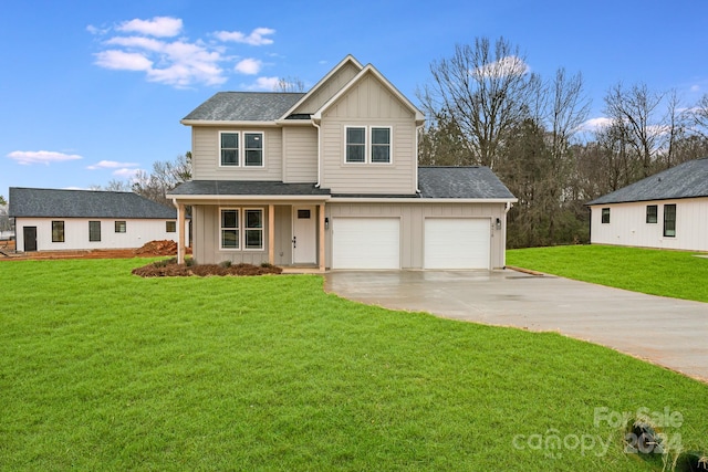 view of front of home with a front yard