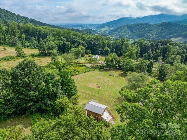 aerial view featuring a mountain view