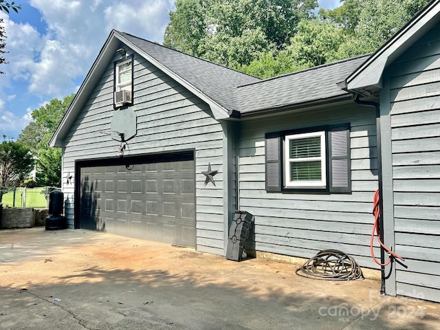 garage with cooling unit