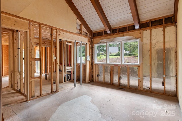 misc room featuring high vaulted ceiling