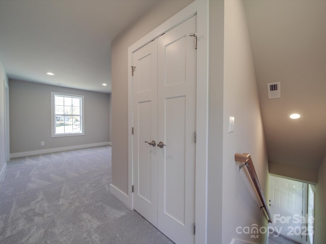 1133 Heather Oak Ln, Oakboro, NC 28129 - corridor with recessed lighting and light colored carpet