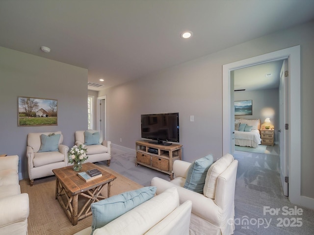 1133 Heather Oak Ln, Oakboro, NC 28129 - carpeted living room with recessed lighting