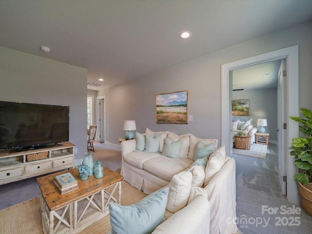 1133 Heather Oak Ln, Oakboro, NC 28129 - carpeted living room featuring recessed lighting