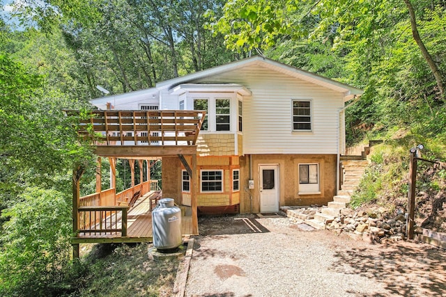 view of front of house featuring a deck